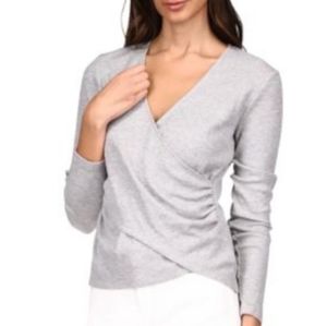 NWT Michael Kors Textured Faux Wrap Top MEDIUM